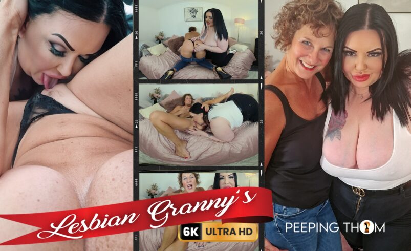 Two Lesbian Granny Tease